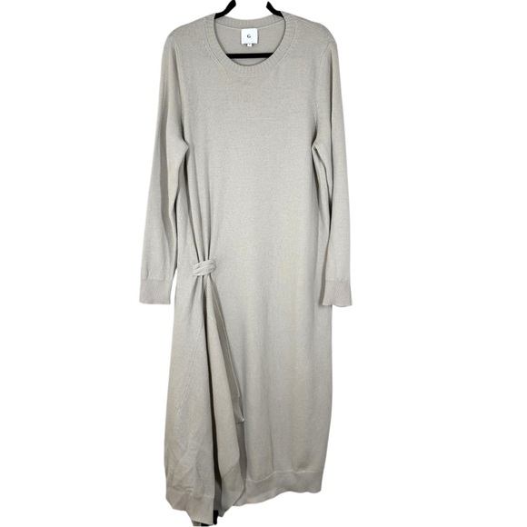 g label Dresses & Skirts - G. Label By Goop Carla Knotted Merino Wool Sweater Dress Cream Ivory Flawed XL